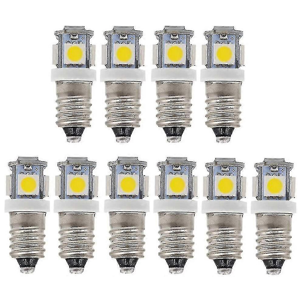 Kikidex (As Show, One Size) 10Pcs E10 12V Cool Led Bulbs 5Smd 0.5W 50Lm Lampcool White