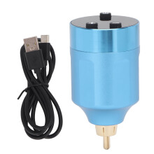 (Blue) Drahtloses Tattoo-Netzteil 4-12V, 1200mAh, LCD, USB (Blau)