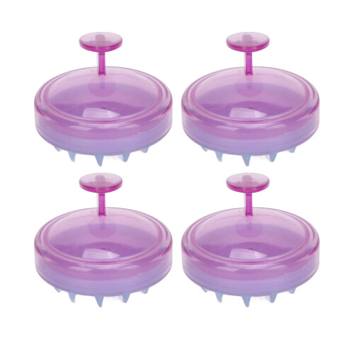 4x Kopfmassagegerät Tragbare weiche Haarbürste Scrubber