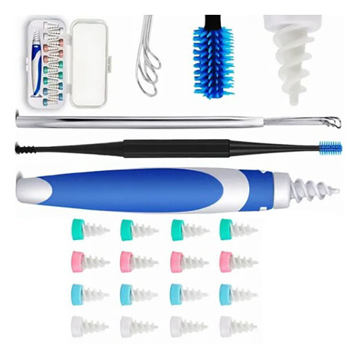 16pcs Spiral Ear Wax Remover Kit Blue 2