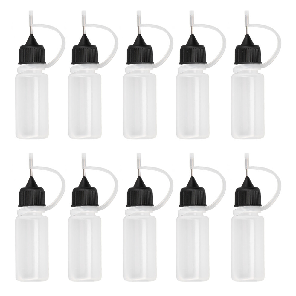 10pcs Needle Tip Applicator Bottle 10ml Soft Squeeze for Tattoo Ink