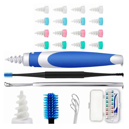 16pcs Spiral Ear Wax Remover Kit Blue 1