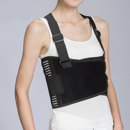 (Double Straps M) Thorax Support Chest Brace Adjustable Rib Belt Double Straps 2