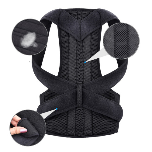 (Black M) Rugbrace Posture Corrector Zwart 1