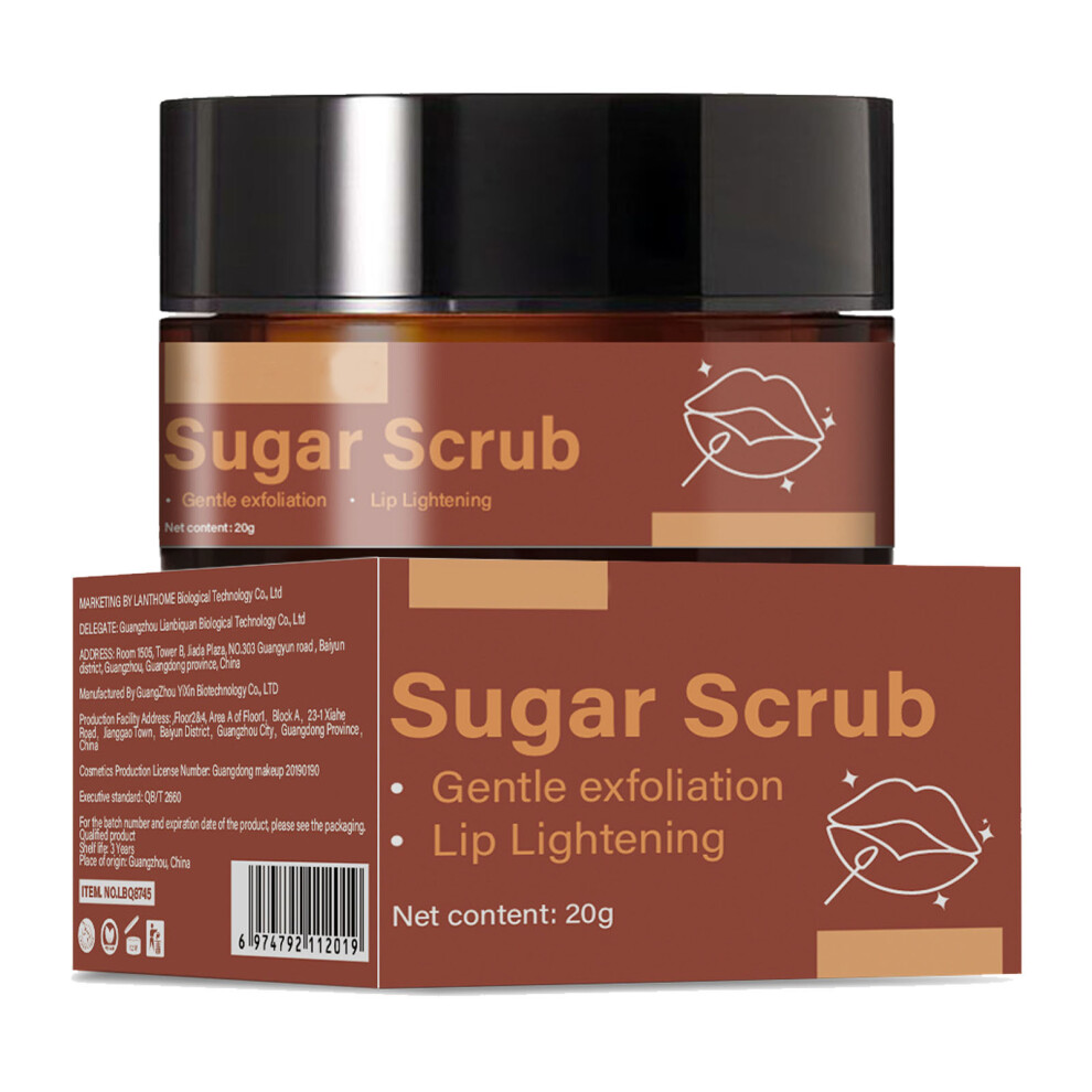 Brown 20G Lip Scrub Sugar Exfoliating Moisturizing