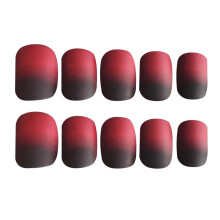 24Pcs Falska Naglar Gradientfärg Kort Design För Nagelkonst Diy