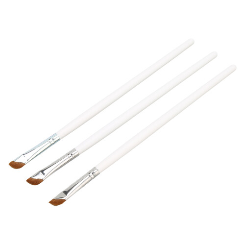 3pcs Angled Eyeliner Brush Ultra Thin Slanted White