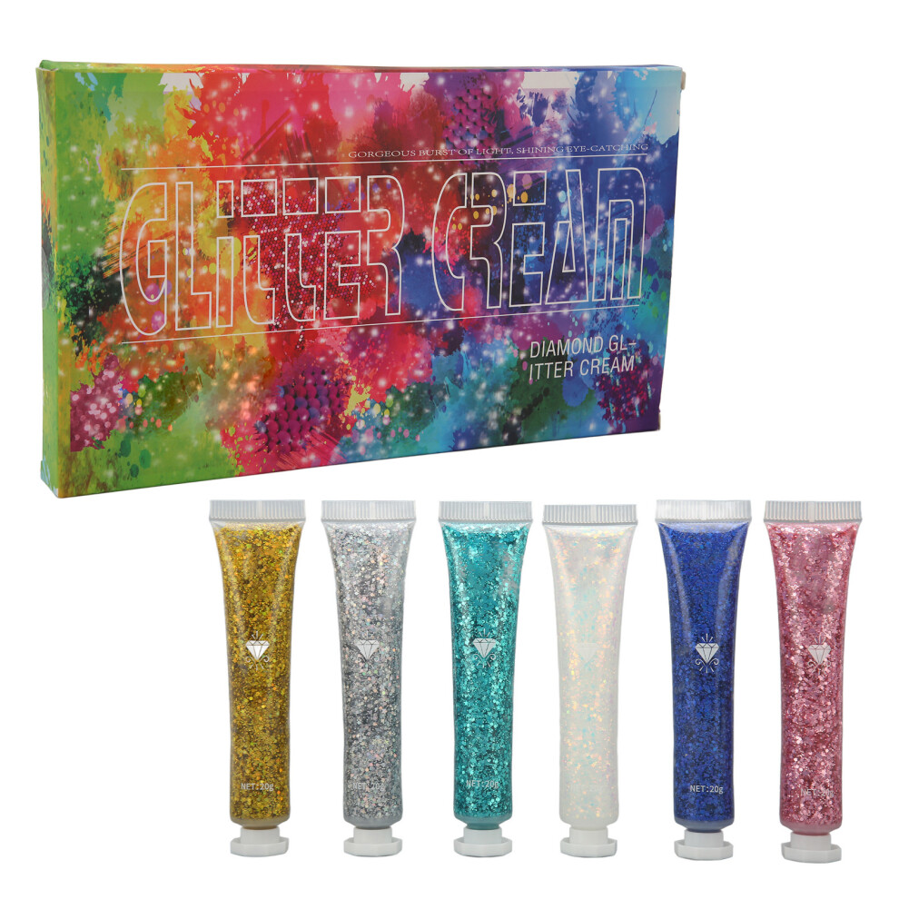 Cream 6Pcs 0.7Oz Eyeshadow Glitter Long Lasting Shiny Makeup Gel