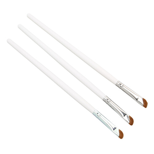 3pcs Angled Eyeliner Brush Ultra Thin Slanted White 1