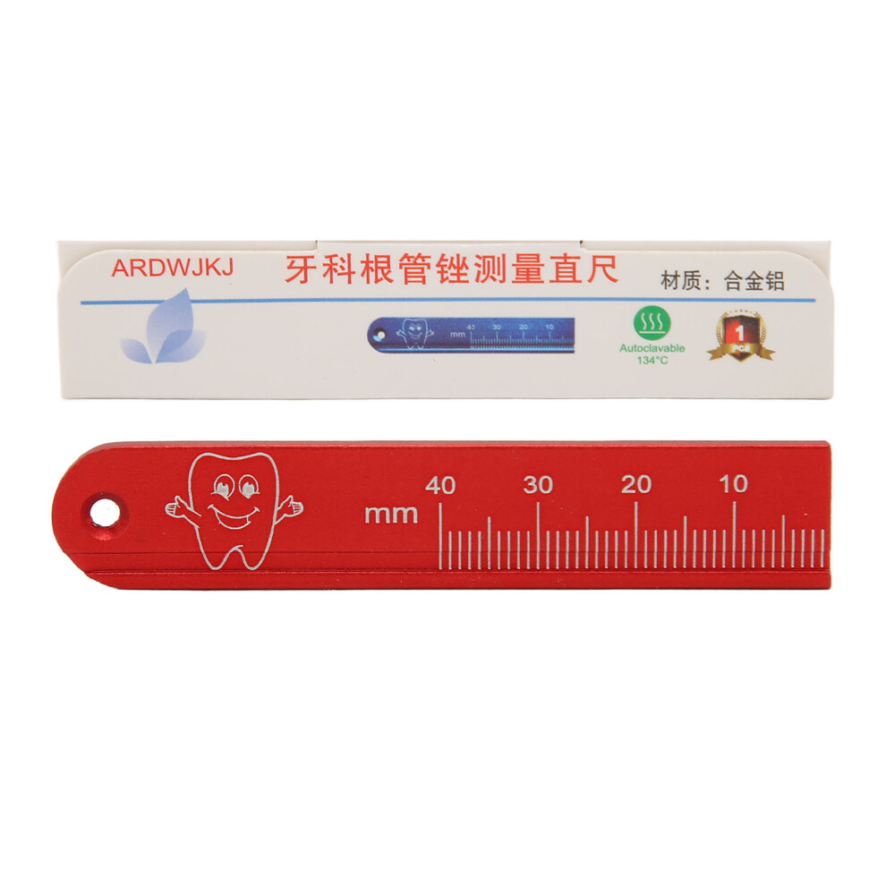Endodontic Ruler Metal Dental Measure High Temp Resistant Red 461605475363