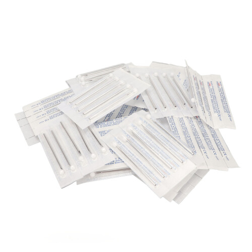100x 14G Disposable Stainless Steel Piercing Needles