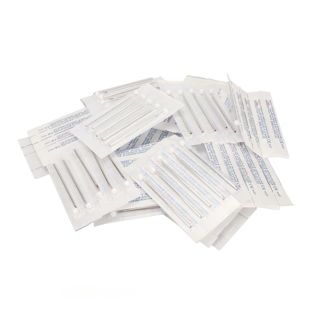 100pcs 14G Disposable Stainless Steel Body Piercing Needles