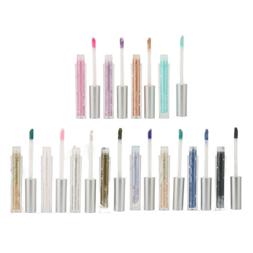 12 Stück Flüssiglidschatten Set Diamant Glitzer Matte