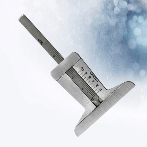 Stainless Steel Tread Pattern Ruler Säkerhetsdäckmått 0-50 Mm 2