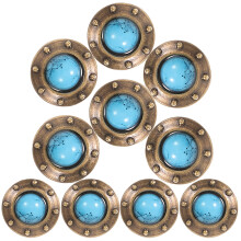 10Pcs Fina Läderknappar Nitar Retro Kappsäckslås Knappar