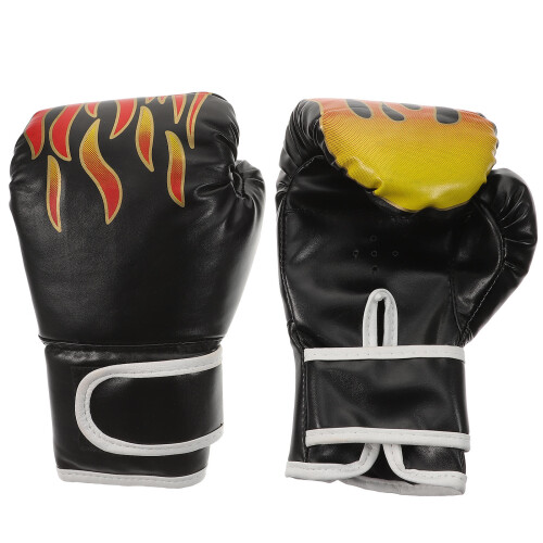 Barns Pu Boxningshandskar Eldmönster För Taekwondo Och Kickboxning 2