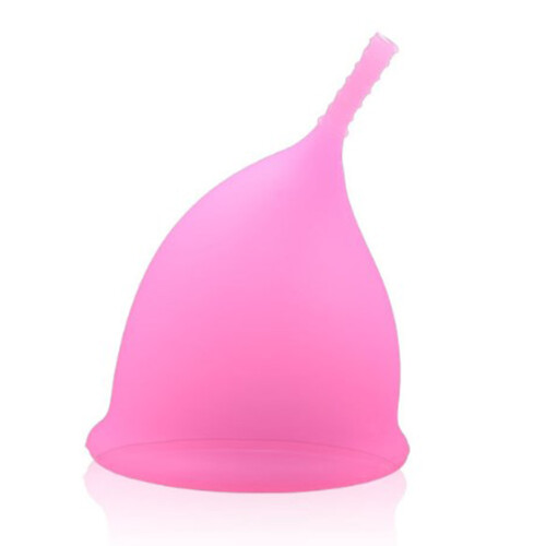 Silikon-Menstruationsbecher, pink, BPA-frei, ergonomisch 1