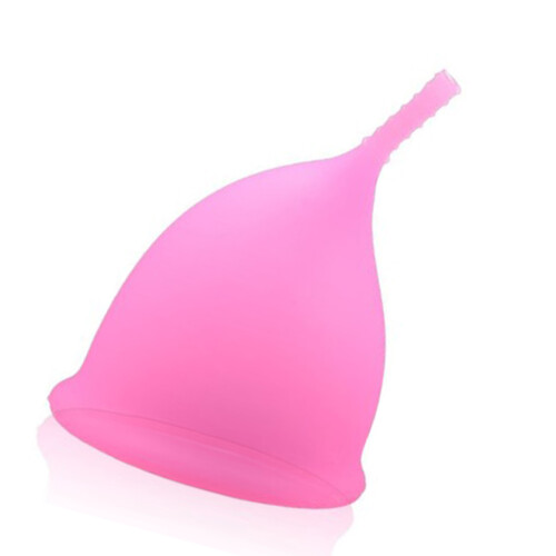 Silikon-Menstruationsbecher, pink, BPA-frei, ergonomisch 2