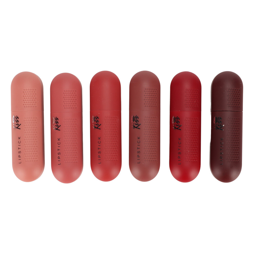 6pcs 0.1oz Matte Lipstick Set Women Long Lasting Pigmented Cosmetics