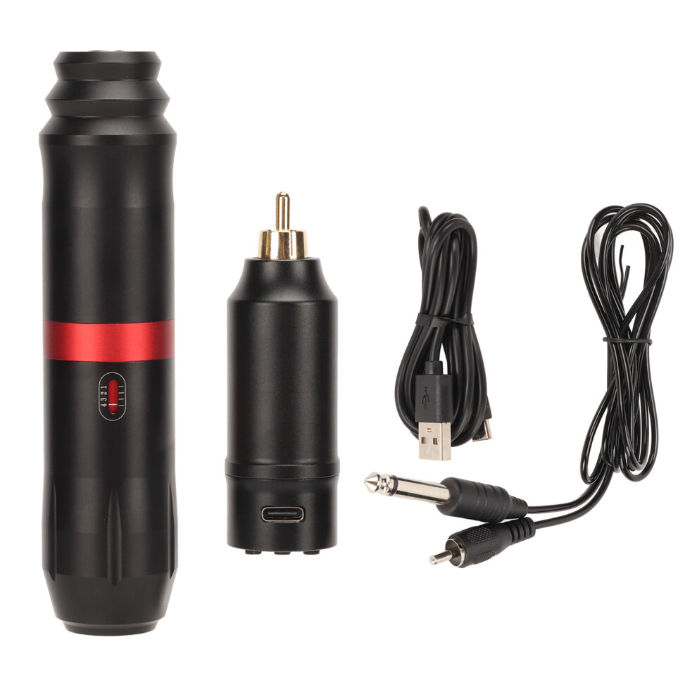 Black (Black) 1300Mah Wireless Rotary Tattoo Pen Kit Lcd Rca 12V 10000Rpm