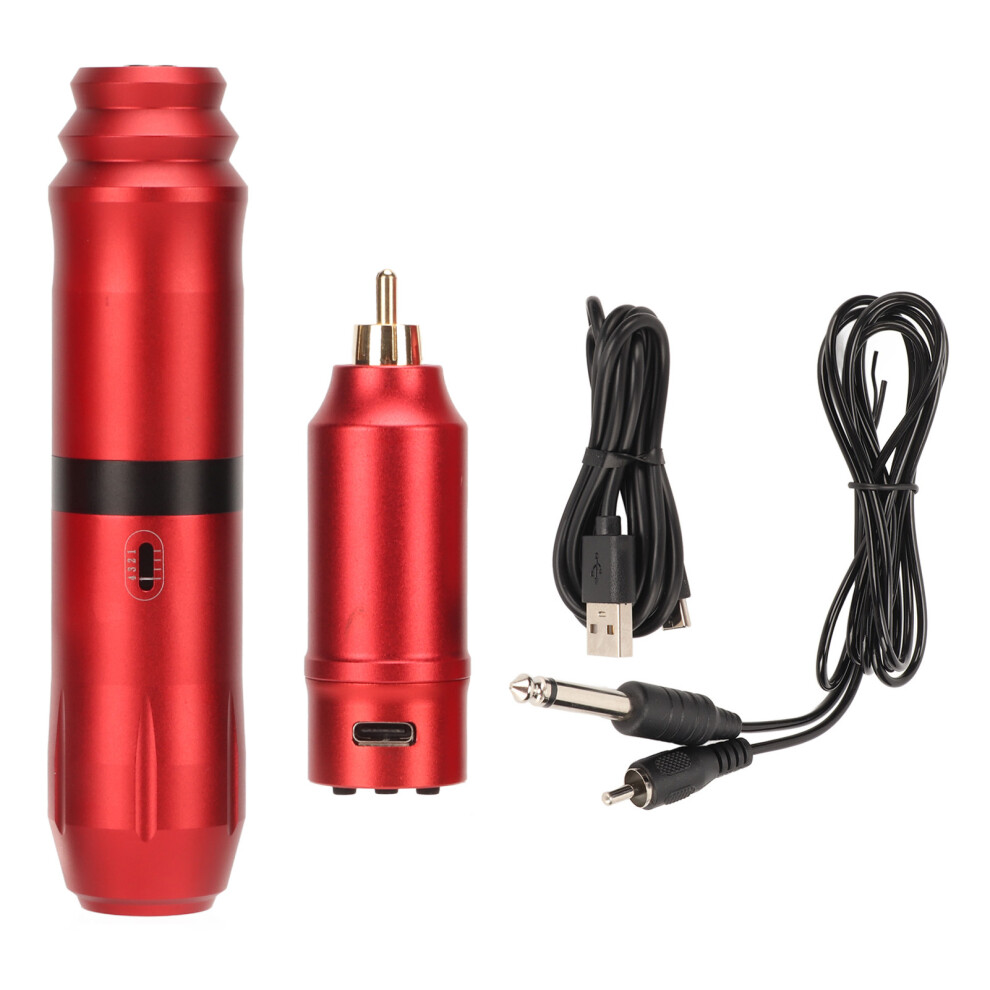 Red/Black () 1300Mah Wireless Rotary Tattoo Pen Kit Lcd Rca 12V 10000Rpm
