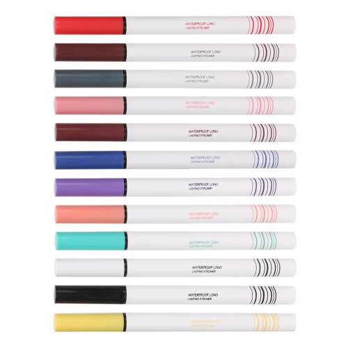Liquid Eyeliner Waterproof Lasting Quick Dry 12 Colors Set 1