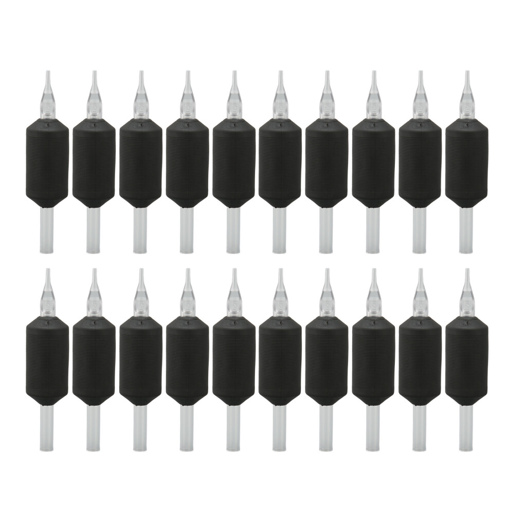 Black 20Pcs 25Mm 5Rt Disposable Silicone Tattoo Handle
