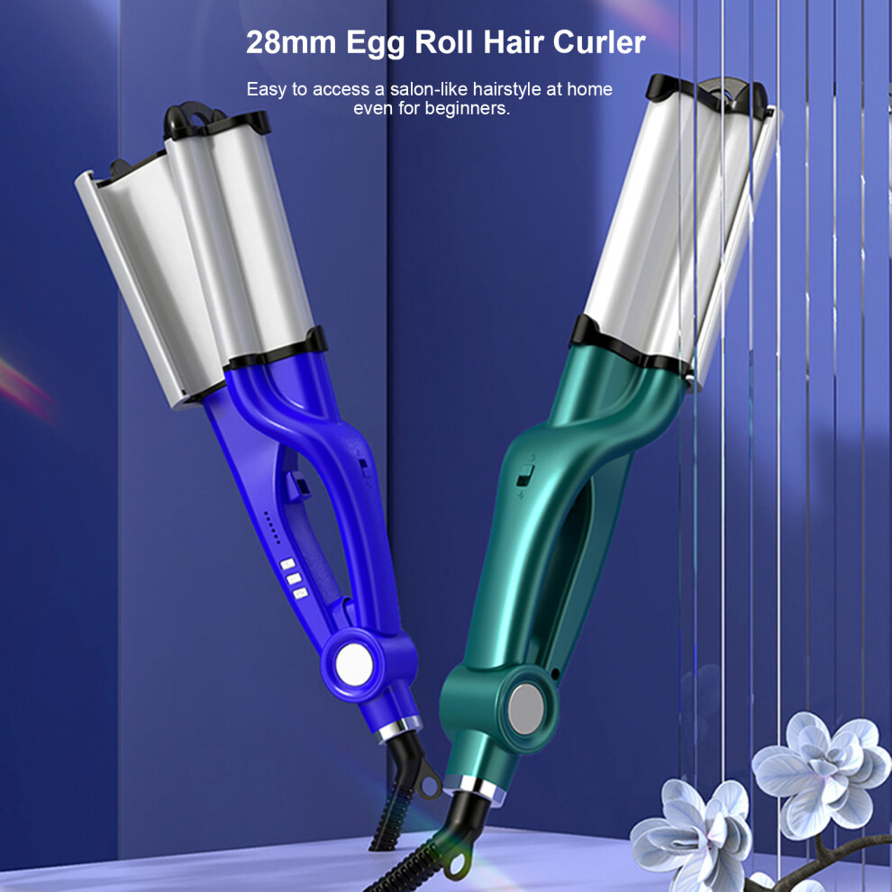 28mm Ceramic Curling Iron Temp Adjustable Beachy Waves Styler