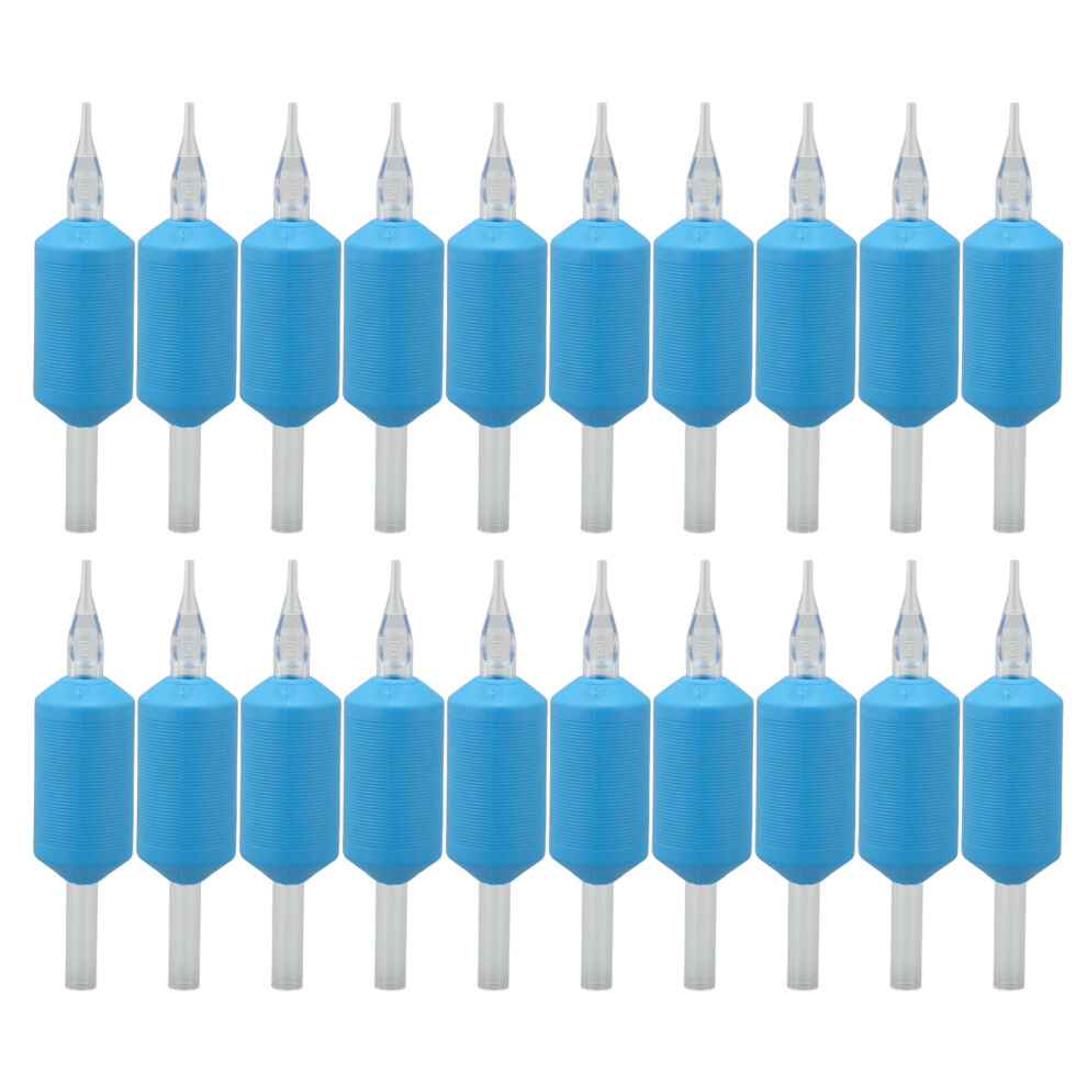 Blue 20Pcs 25Mm Silicone Tattoo Handle Grip Anti-Slip