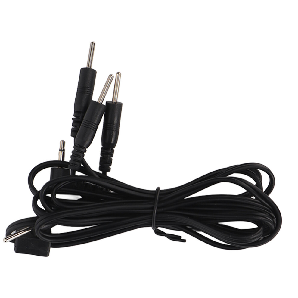 5Pcs 4.4Ft Tens Electrode Lead Wires 2.5Mm Portable Replacement Black 461605477015
