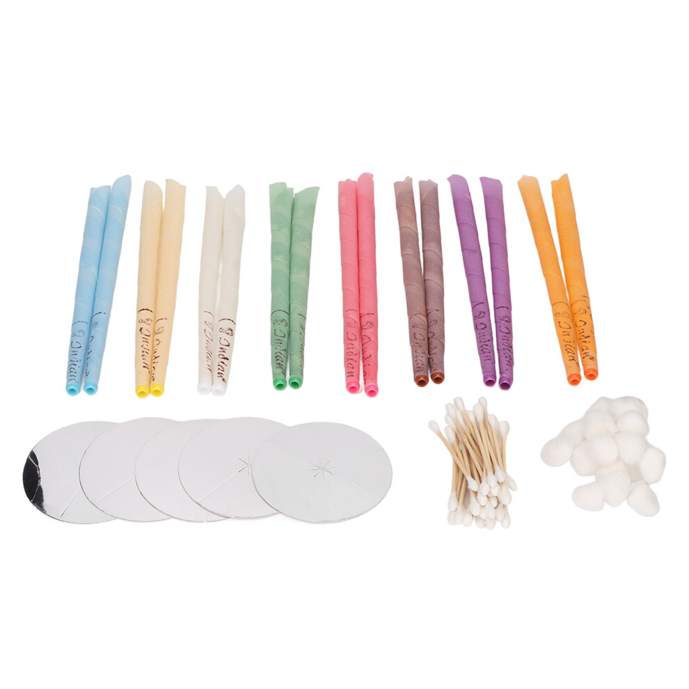 16pcs Beeswax Ear Candles Stress Relief Wax Removal with Cotton Swab