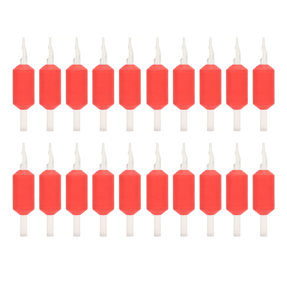 Red 20Pcs Tattoo Handle Grip 25Mm Disposable