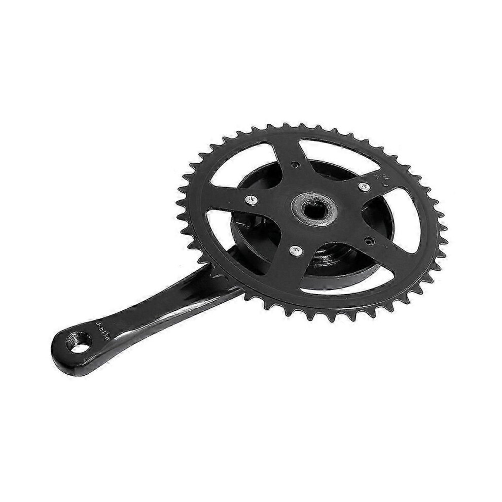 Kikidex (As Show, One Size) Bicycle Crank Set Single Speed 44T Crankset Aluminum Alloy 170Mm Crank Cycling Accessories