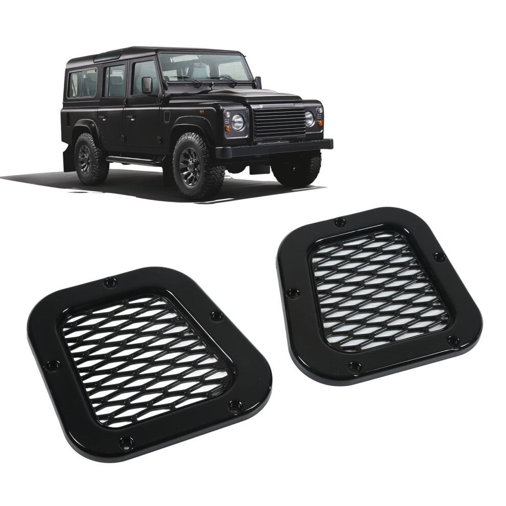Glossy Abs Grille Cover For Land Rover Defender 2004Â2019 Black 4241356750461