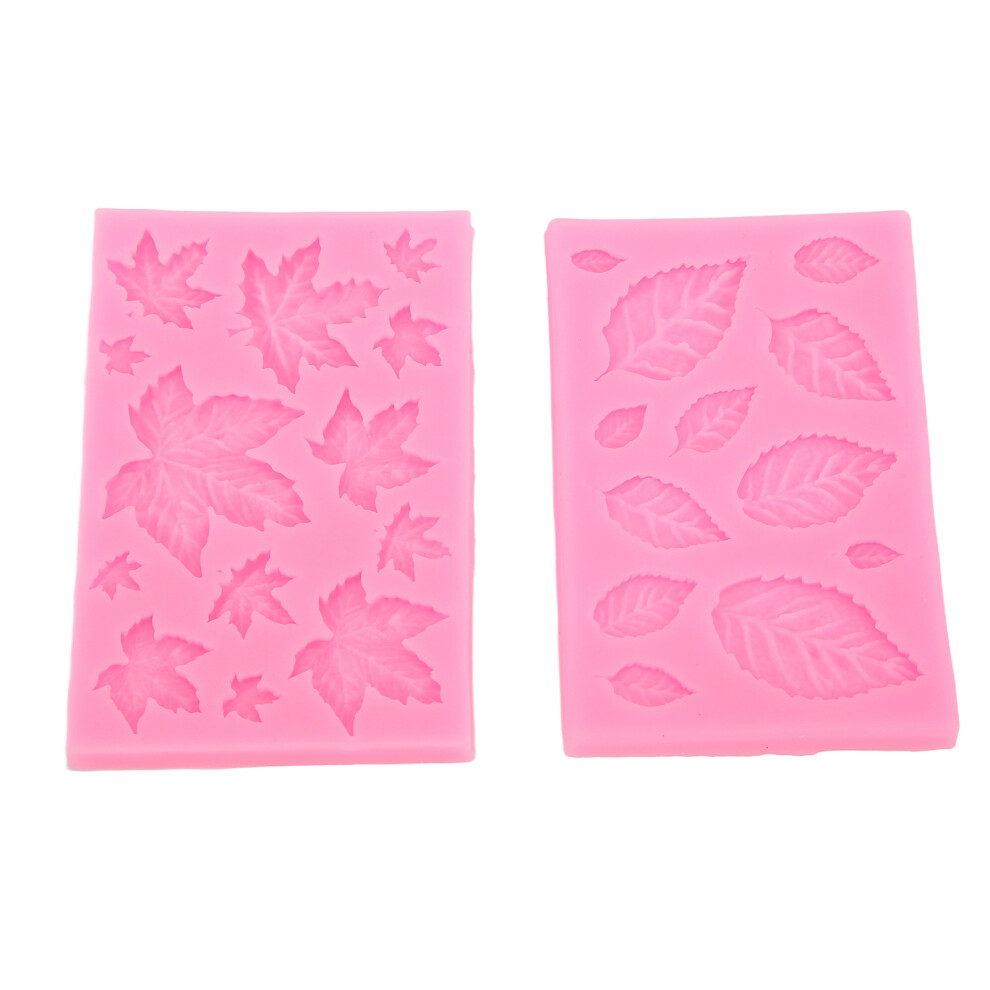 Pink Leaf Maple Fondant Mold, Silicone, Washable, Easy Clean-image-OPC-PMJMJS5-NEW
