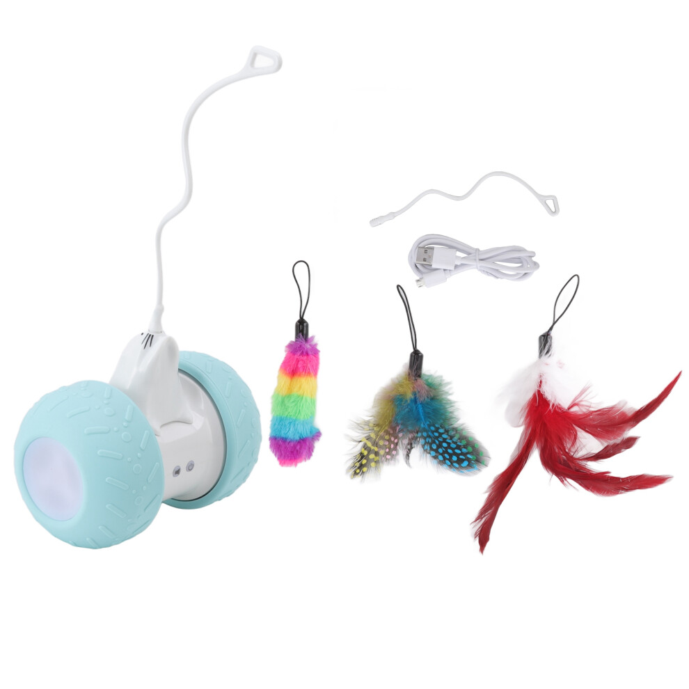 Electric Rolling Cat Toy with LED Light 2000mAh Rechargeable Smart Kitten Playball-image-OPC-PMJMJTV-NEW