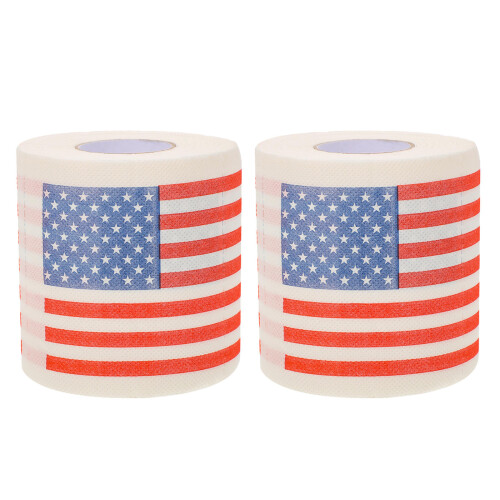 2 Amerikanska Flaggan Tissuepapper Badrumstoalettpapper 2
