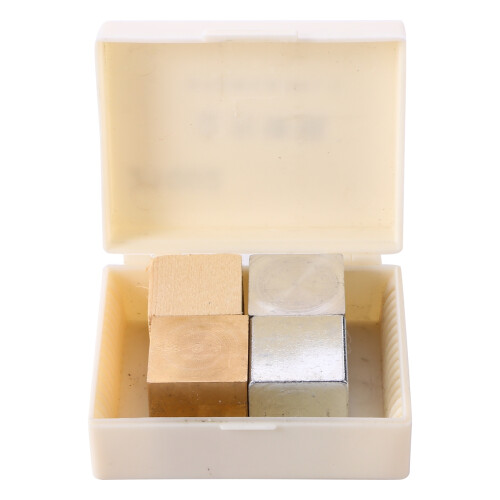 4Pcs Metallblock Kopparkub Järnkub Aluminiumblock Utbildningsproduct