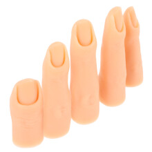 Silikon Övningsfingrar 5St För Nagelträning Flexibla Ljust Gul