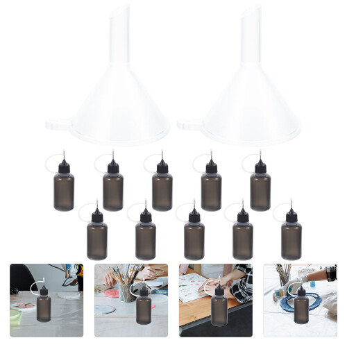 10Pcs Needle Tip Glue Bottle With Funnel Diy Applicator 1