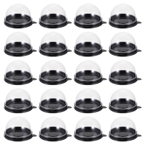 100Pcs Bakningskaka Dome Förpackningar Muffinsaskar Kakacontainrar