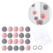 2 M Assorterade Pom-Pom-Bollar För Hängande Dekorationer (Rosa, Grå)