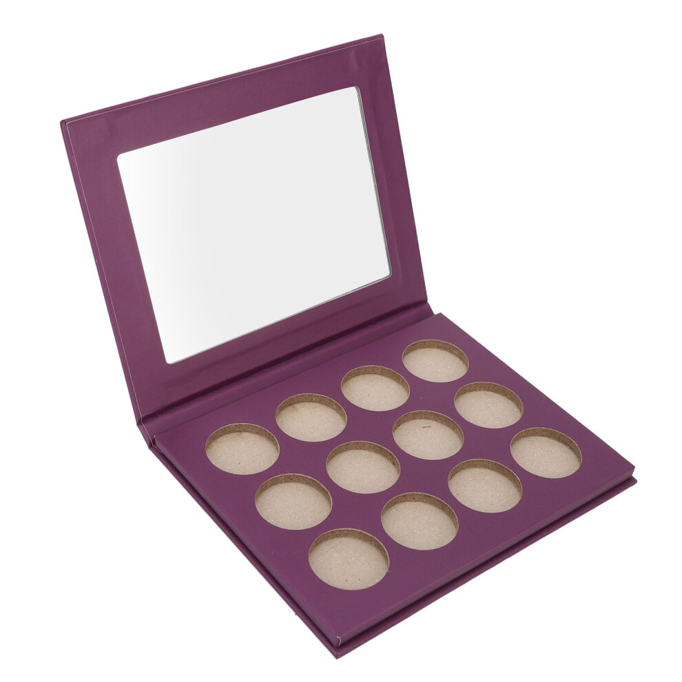 Purple 12 Hole Portable Empty Eyeshadow Palette Abs For Diy Makeup