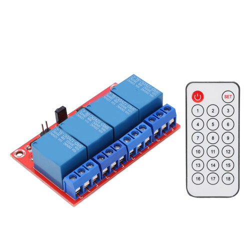 12V 4CH Compact Relay Module Kit with Infrared Remote & Battery 1