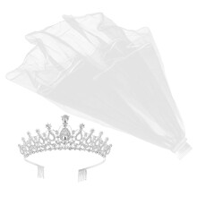 Två Stycken Tiarakrans Slöja