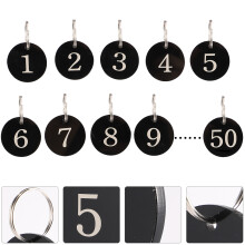 50Pcs Siffer Ringar Akryl Lappar Uttaggad Nyckelring För Hotell