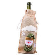 Couverture de bouteille de vin de noël, sacs cadeaux de vin-C