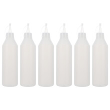 6Pcs 500 Ml Vita Limflaskor Plast Applikator