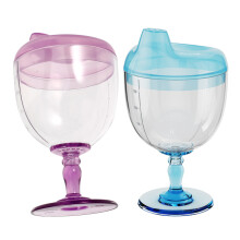 2St Sippy Cup Plastmugg 180 Ml Transparent Med Lock