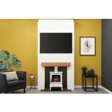 Acantha Pre-Built Stove Media Wall 1 with Aviemore Electric Stove in W